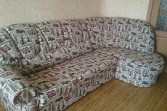 Перетяжка углового дивана в ткань "Лондон"